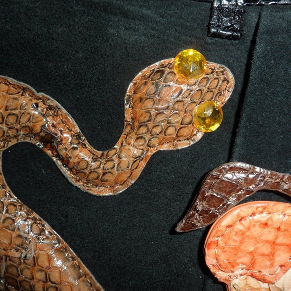 Tosca Blu Snakeskin Suede Purse - Picture 4 of 9